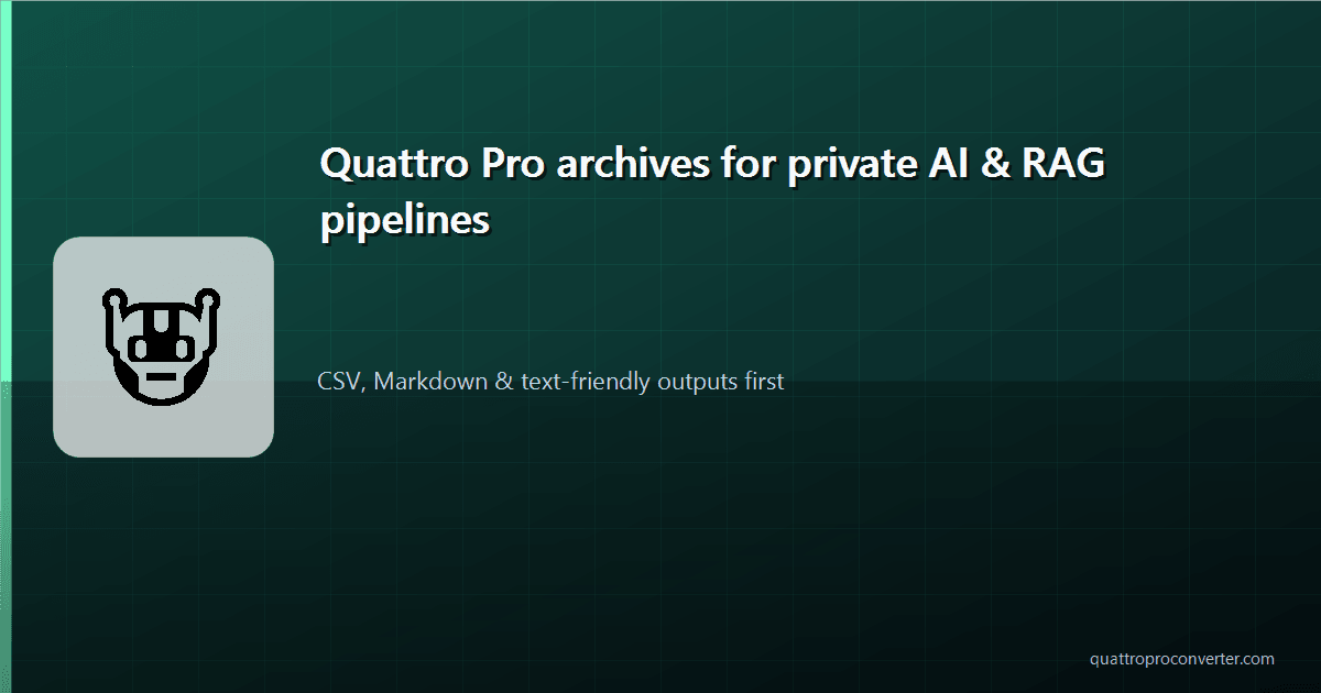 Preparing Quattro Pro Spreadsheet Archives for AI and RAG Search